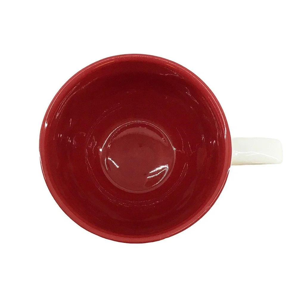 STARBUCKS 2008‎ Embossed Holiday Coffee Mug • 12oz • white, red